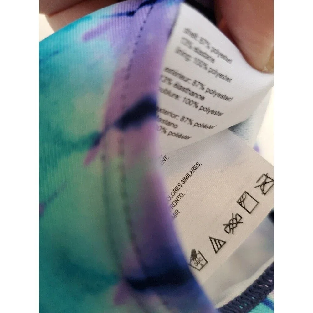 Speedo Girls Lot of 2 One Piece Multicolor Swimsuits Sz Large Tie Dye Geometric